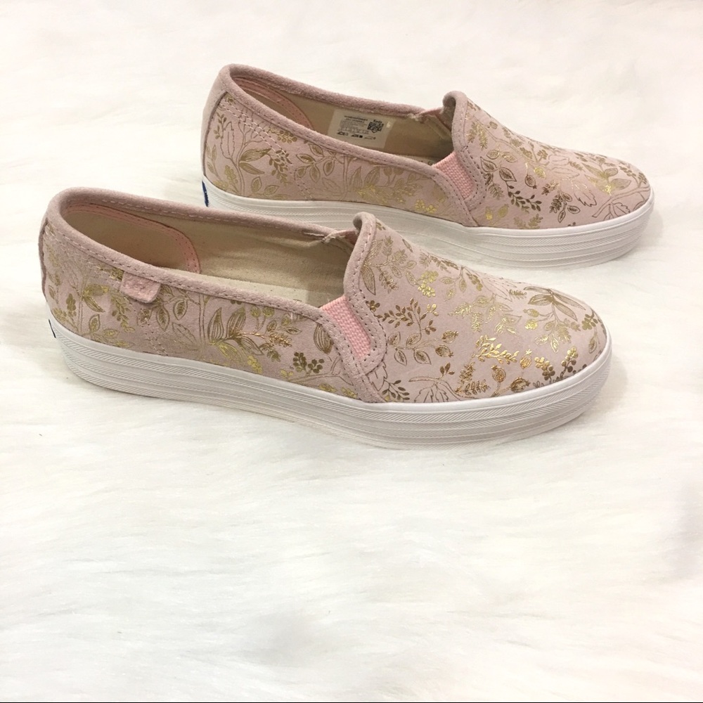 NWOT Ked’s Rifle Paper Co., Pink & Gold, Size 8
